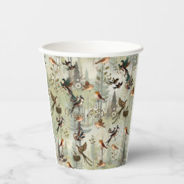 Kunstillustrierung von vereinfachenden Vögeln mode Pappbecher