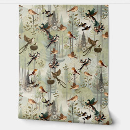 Kunstillustrierung von vereinfachenden Vögeln mode Tapete