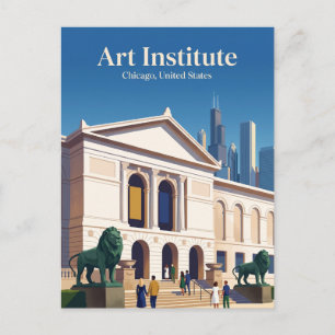 Kunstinstitut Chicago Illinois Postkarte