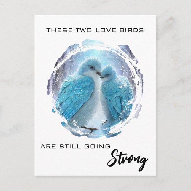 *~* Kunstjubiläum Love Birds Winter AP54 Postkarte (Vorderseite)