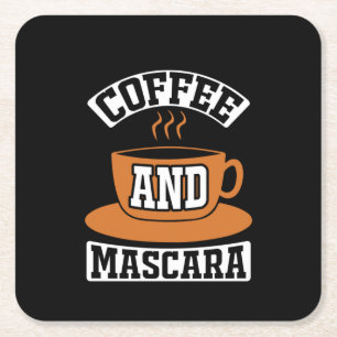 Kunstkaffee Kaffee und Wimperntusche Rechteckiger Pappuntersetzer