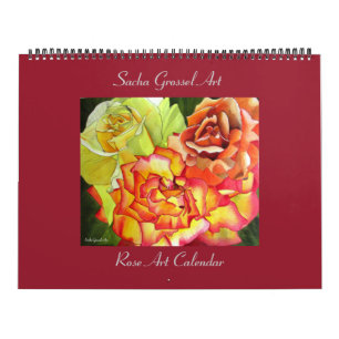 Kunstkalender für die Rose von Aquarellen nach Sac Kalender