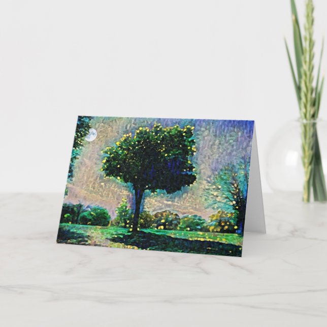 Kunstkarte des Impressionisten Mondlicht Trees Karte (Vorderseite)