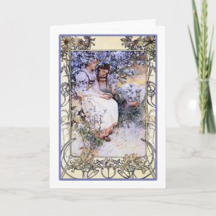 Kunstkarte/Einladung: Mucha: Die Beatitudes Karte