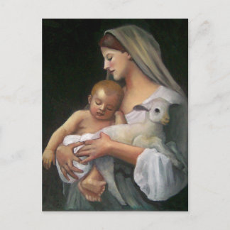 KUNSTKARTE: MADONNA & KIND FEIERTAGSPOSTKARTE
