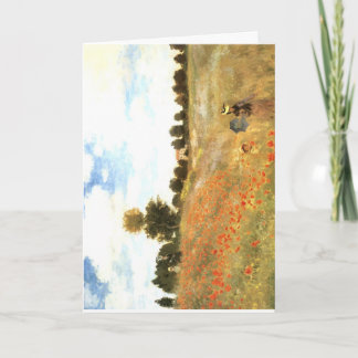 Kunstkarte "Mohnfeld", Monet Grußkarte Karte