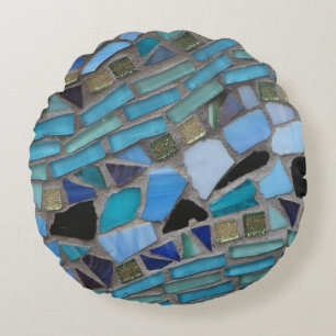 Kunstkissen aus mosaikfarbenem Glas Rundes Kissen