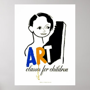 Kunstklassen für Kinder - WPA-Poster mit Kind Poster