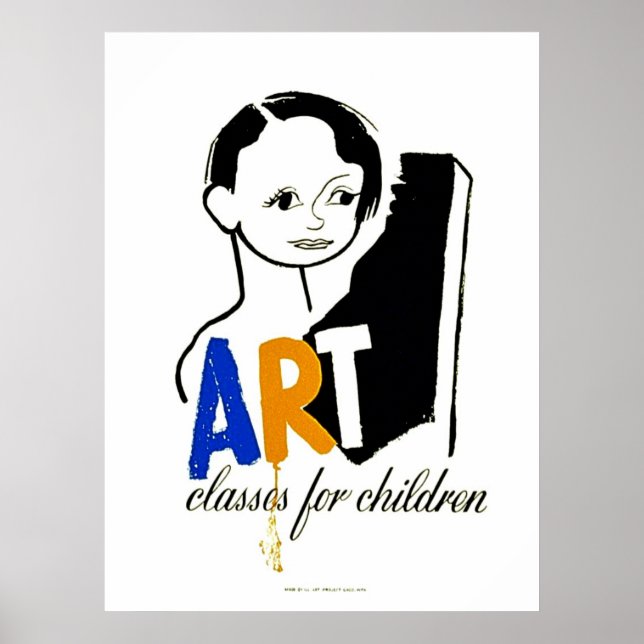 Kunstklassen für Kinder - WPA-Poster mit Kind Poster (Vorne)