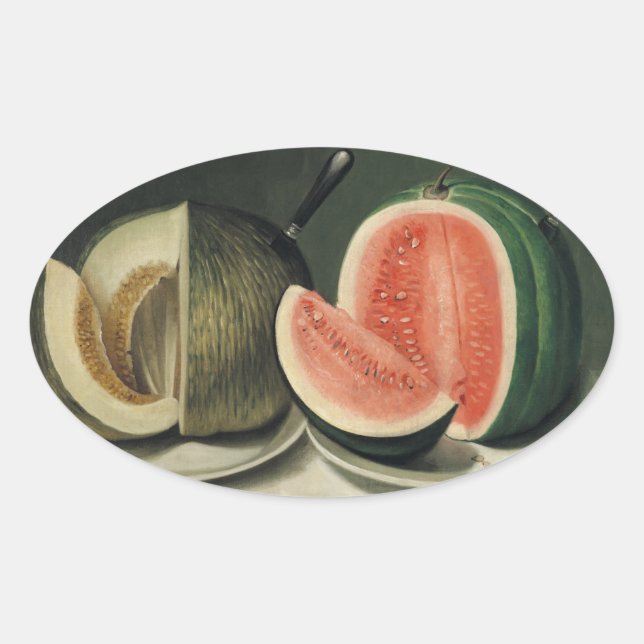 Kunstkleber "Melons" Ovaler Aufkleber (Vorderseite)
