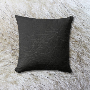 Kunstleder   Black Rawhide Kissen