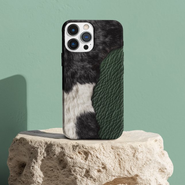 Kunstleder-Kuh mit grüner Fleckenoptik Fell Case-Mate iPhone Hülle (Von Creator hochgeladen)