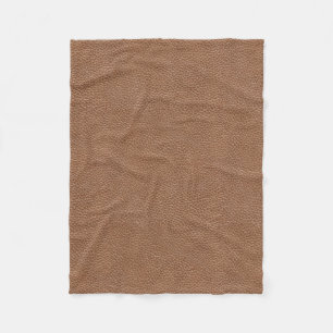 Kunstleder Naturbraun Fleecedecke