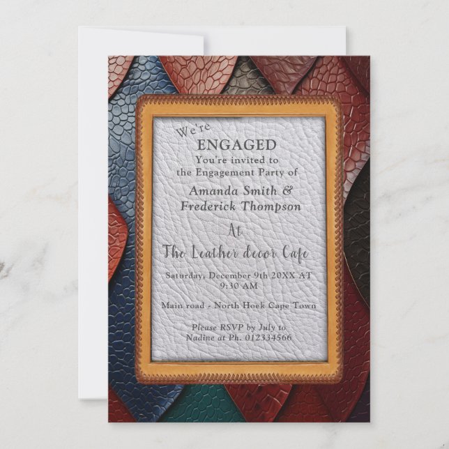 Kunstleder Textur Kunst Designs Einladung (Vorderseite)