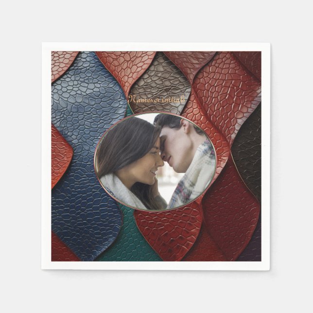 Kunstleder Textur Kunst Designs Serviette (Vorderseite)