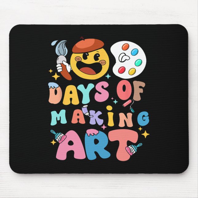 Kunstlehrer 100 Tage Kunst machen Kunstlehrer 100. Mousepad (Vorne)