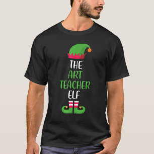 Kunstlehrer Elf Weihnachten Familie Passende Grupp T-Shirt