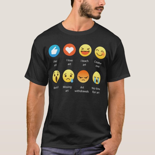 Kunstlehrer Emoji Emoticon-lustiges Grafikdesign T-Shirt (Vorderseite)