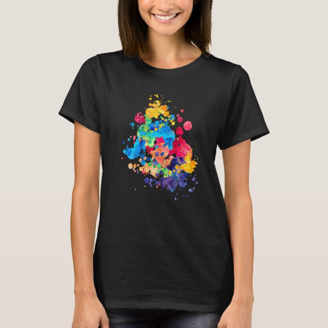 Kunstlehrer Sprayfarbe Spritzer T-Shirt (Vorderseite)