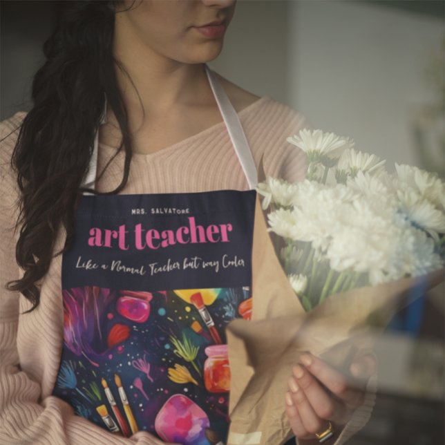 Kunstlehrer | Wie ein normaler Lehrer Monogramm Schürze (Von Creator hochgeladen)