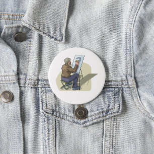 Künstler am Arbeitsplatz Button