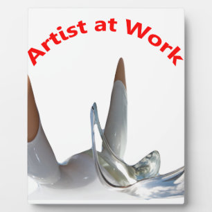 Künstler am Arbeitsplatz Fotoplatte