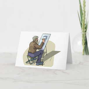Künstler am Arbeitsplatz Karte
