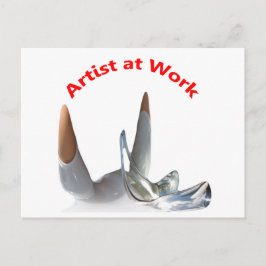 Künstler am Arbeitsplatz Postkarte