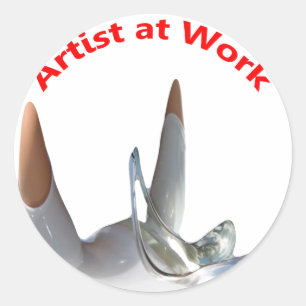 Künstler am Arbeitsplatz Runder Aufkleber
