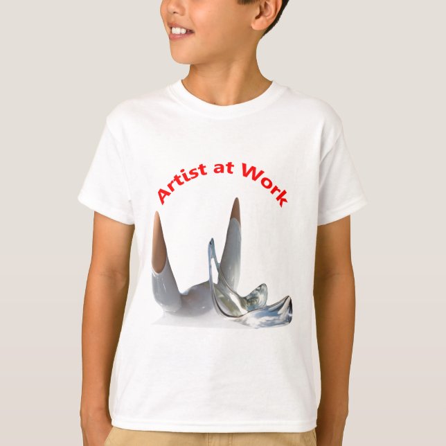 Künstler am Arbeitsplatz T-Shirt (Vorderseite)
