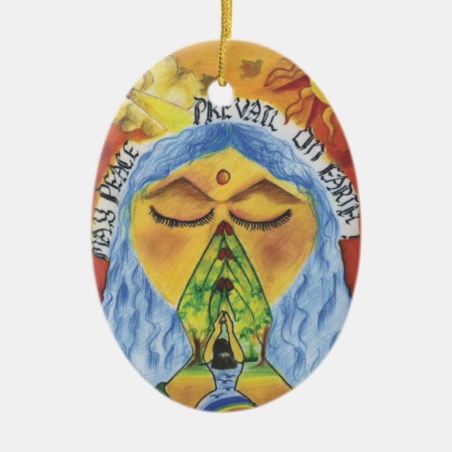 Künstler Anjali ~ Alter 11 ~ Indien Keramik Ornament (Vorne)