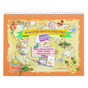 Künstler Aquarell Reisejournal 2027 Kalender