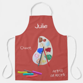 Künstler bei der Arbeit mit Paletten und Farben Schürze