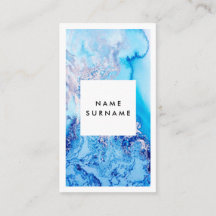Künstler-blaue GoldAquarell-Vertikale-Visitenkarte