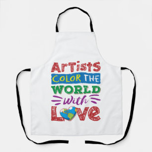Künstler Color the World mit Liebe Niedlich Artist Schürze