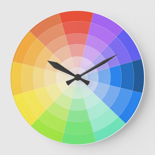 Künstler Colorwheel Große Wanduhr (Vorderseite)