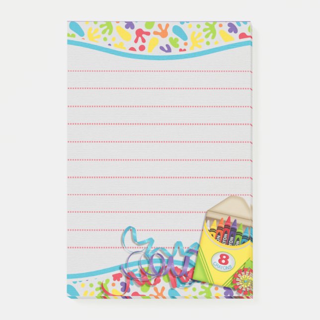 Künstler-Farbe splats Zeichenstiftkasten Post-it Klebezettel (Vorderseite)