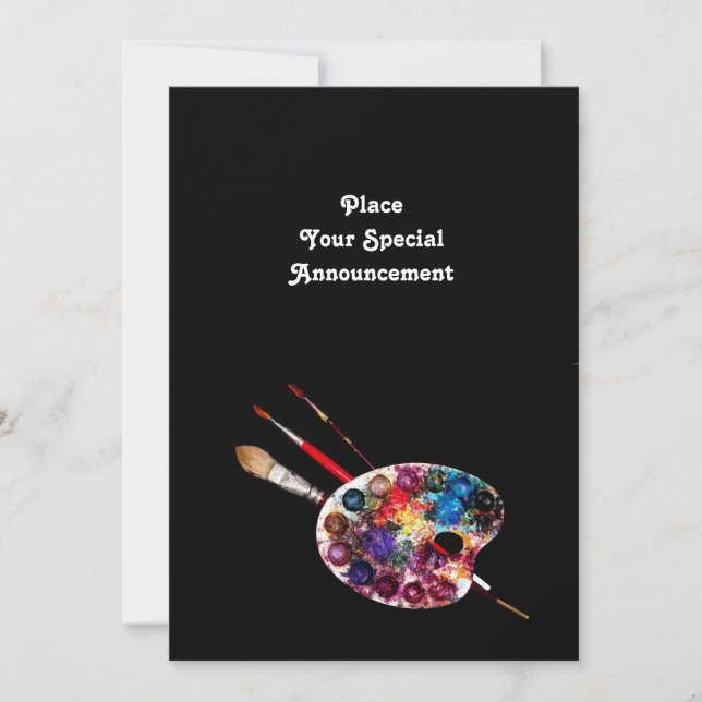 KÜNSTLER FARBPALETTE ART SHOW GALLERY AUSSTELLUNG ANKÜNDIGUNG (Vorderseite)