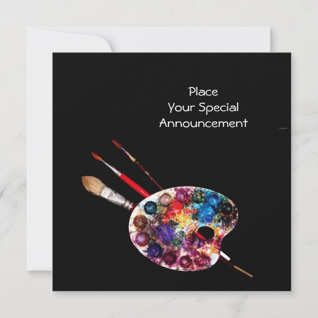 KÜNSTLER FARBPALETTE ART SHOW GALLERY AUSSTELLUNG ANKÜNDIGUNG (Vorderseite)