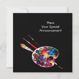 KÜNSTLER FARBPALETTE ART SHOW GALLERY AUSSTELLUNG ANKÜNDIGUNG