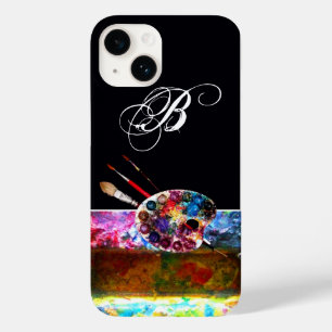 KÜNSTLER FARBPALETTE UND BRUSHER MONOGRAMM Black Case-Mate iPhone 14 Hülle