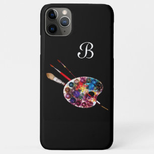 KÜNSTLER FARBPALETTE UND BRUSHER MONOGRAMM Black Case-Mate iPhone Hülle