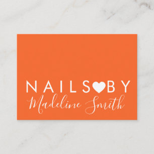 Künstler für mutiges Neon-Herz-Make-up Nagelstudio Visitenkarte