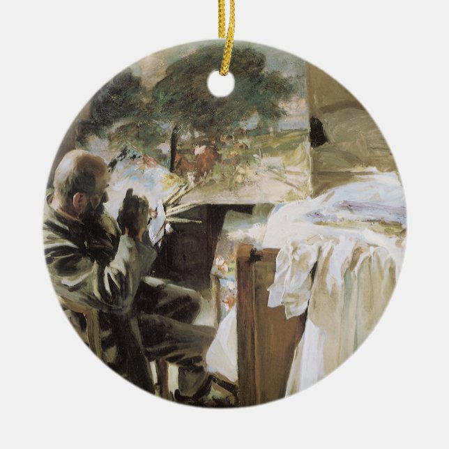 Künstler in Seinem Studio von John Singer Sargent Keramikornament (Vorne)