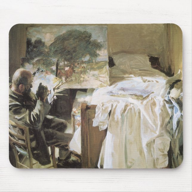 Künstler in Seinem Studio von John Singer Sargent Mousepad (Vorne)