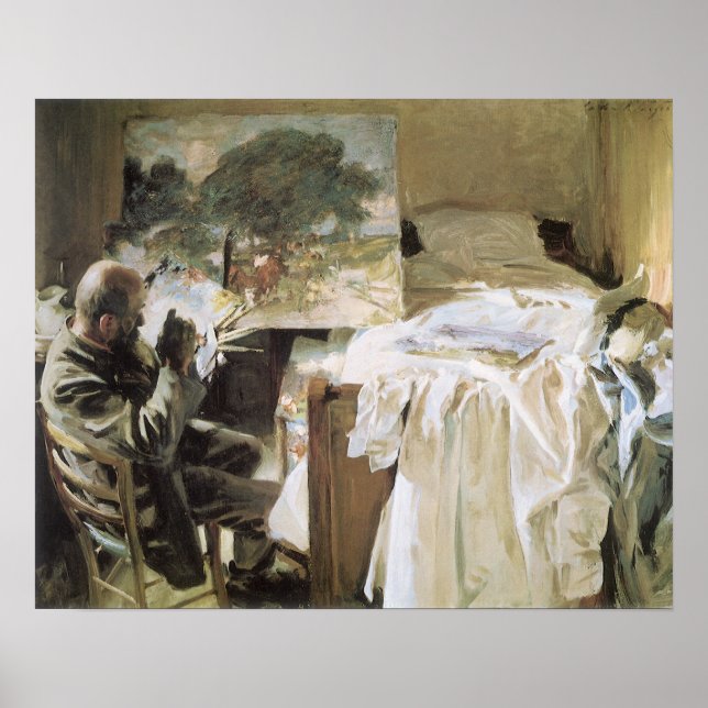 Künstler in Seinem Studio von John Singer Sargent Poster (Vorne)