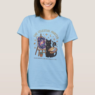 Künstler-Katze-Shirt Himmelsmaler Künstler-Geschen T-Shirt