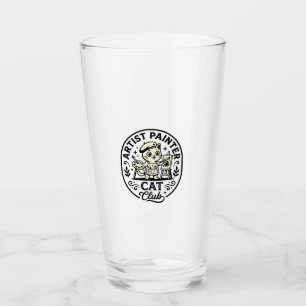 Künstler Maler Katze Lustige Katze Grafik - Künstl Glas