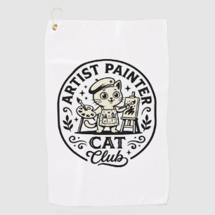 Künstler Maler Katze Lustige Katze Grafik - Künstl Golfhandtuch