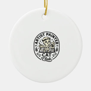 Künstler Maler Katze Lustige Katze Grafik - Künstl Keramik Ornament